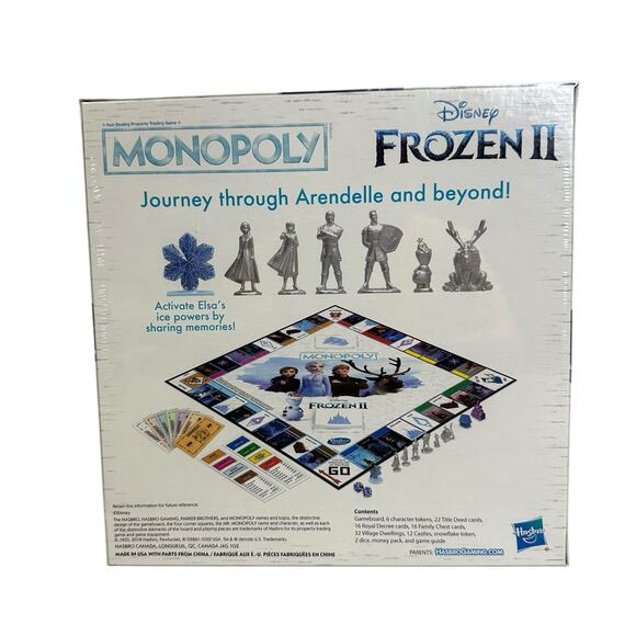 Frozen 2 Edition Monopoly Disney Elsa's Ice Power Board Game Journey Hasbro New - Picture 3 of 5